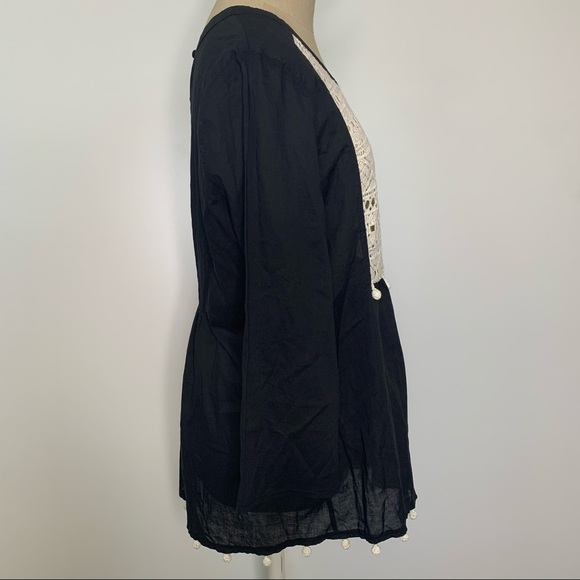 Umgee Embroidered black peplum top - Picture 4 of 15